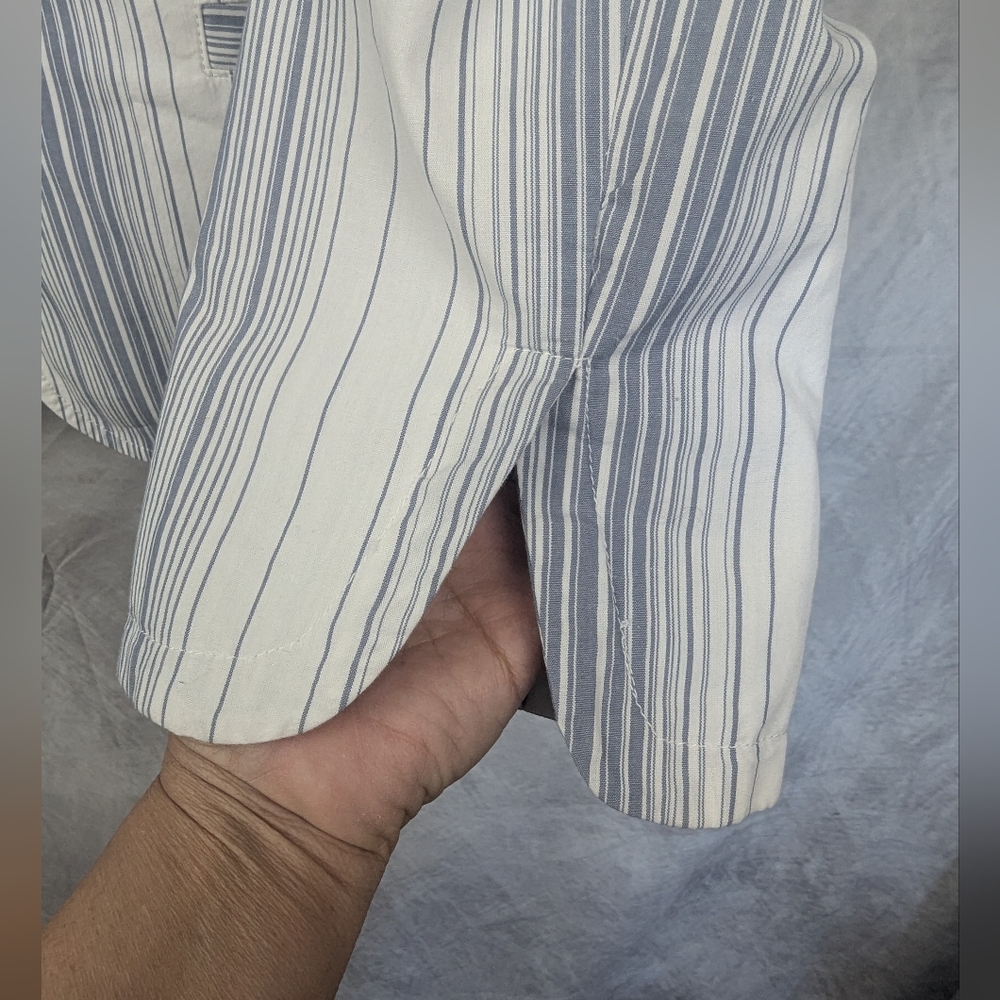 Pendleton Plus Cotton Gray/White Striped Blazer N… - image 7